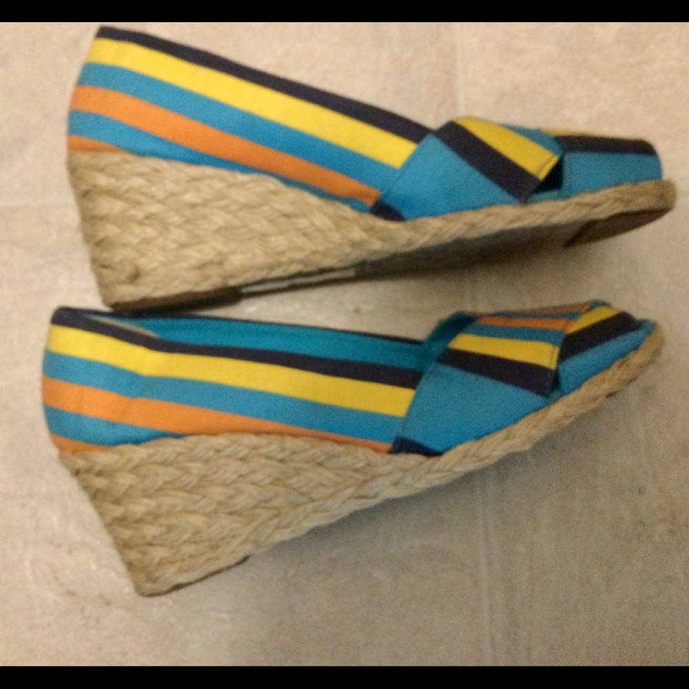 Ralph Lauren striped Open toe Canvas espradrille size 5 1/2.